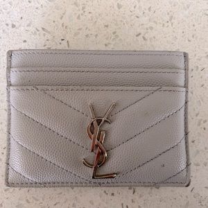 YSL card holder gray